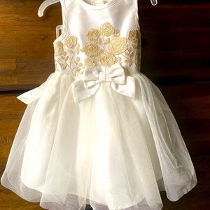 Lilt Toddler 2T Formal Dress Gold & White